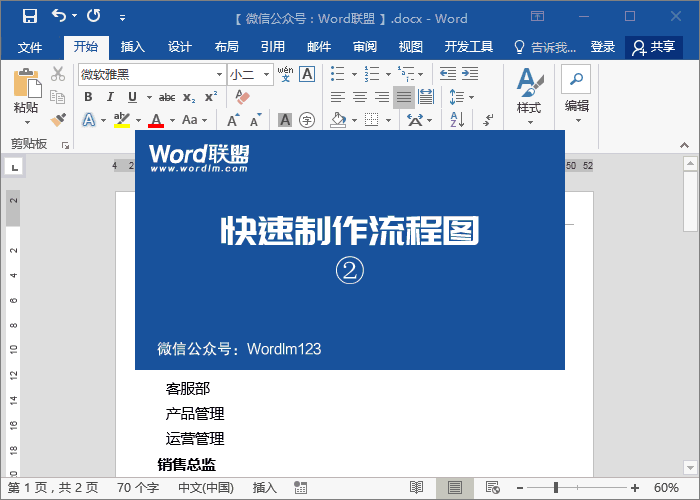 Word中SmarArt流程圖超快速制作，流程圖原來這么簡單！