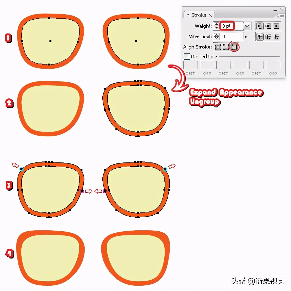 AI軟件教程，繪制卡通圖形操作步驟