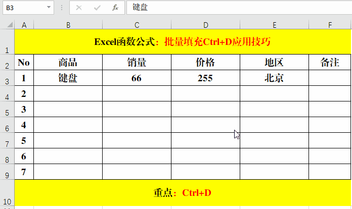 簡(jiǎn)單高效的Excel快捷鍵Ctrl+D，你真的會(huì)使用嗎？