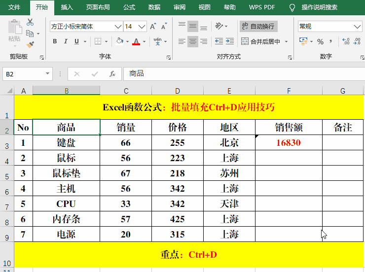 簡(jiǎn)單高效的Excel快捷鍵Ctrl+D，你真的會(huì)使用嗎？
