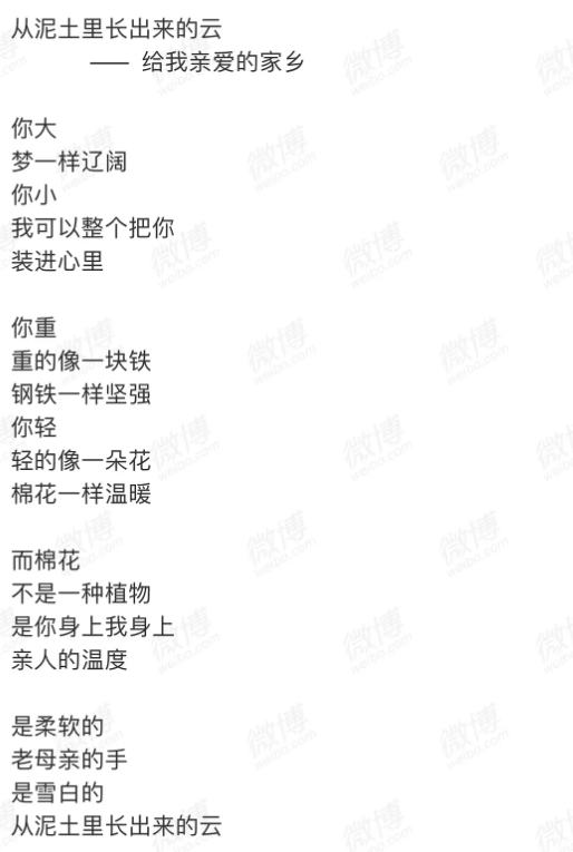 重慶女婿陳建斌為家鄉(xiāng)新疆寫詩:棉花是雪白的從泥土里長出來的云