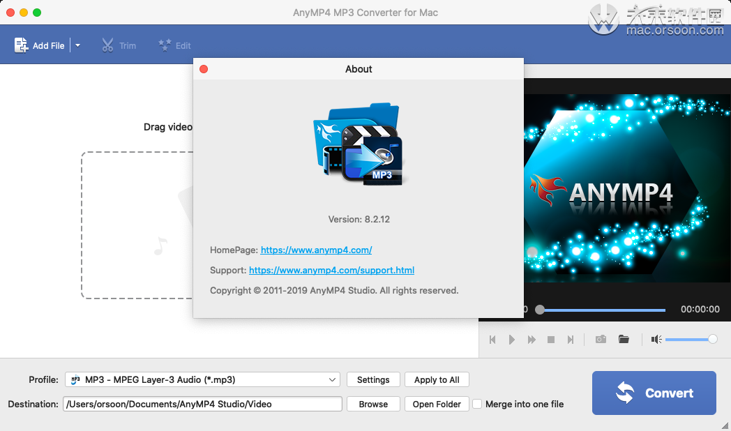 AnyMP4 MP3 Converter for Mac(mp3格式轉(zhuǎn)換器)