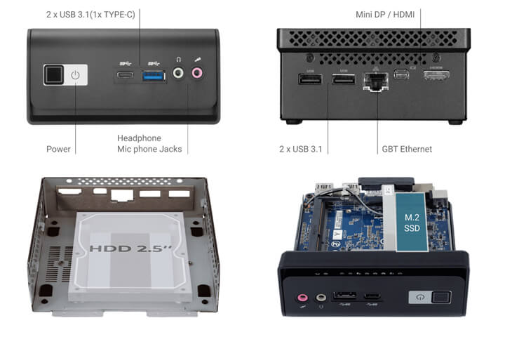 GB-BMCE-4500C無風(fēng)扇mini PC，采用Celeron N4500 Jasper Lake處理器
